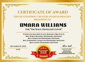 Outstanding Creator Award Winner Certificate