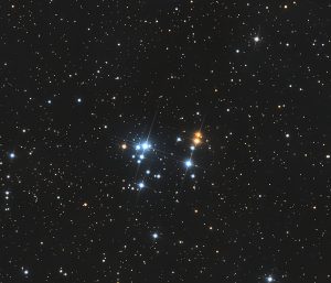 The Shopping Cart star cluster (NGC 2169) in Orion, captured by amateur astronomer Chuck Ayoub.